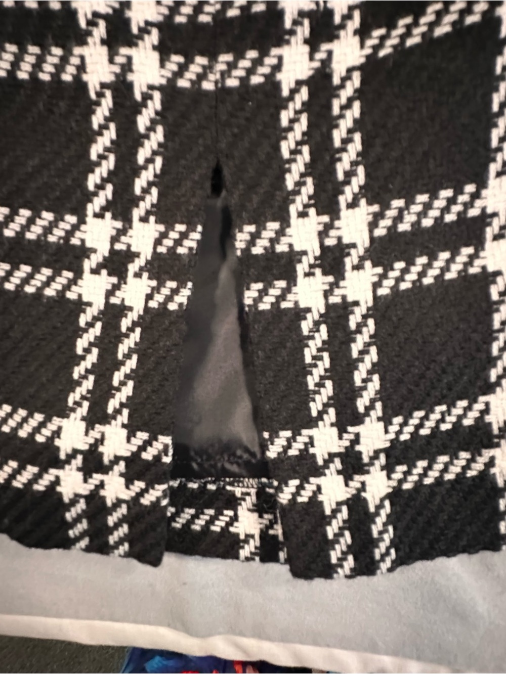 Black and White Plaid Pencil Skirt houndstooth business preppy tailored Y2K - Picture 10 of 13